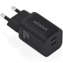 Aisens Cargador GaN 65W con 2x USB-C, Negro